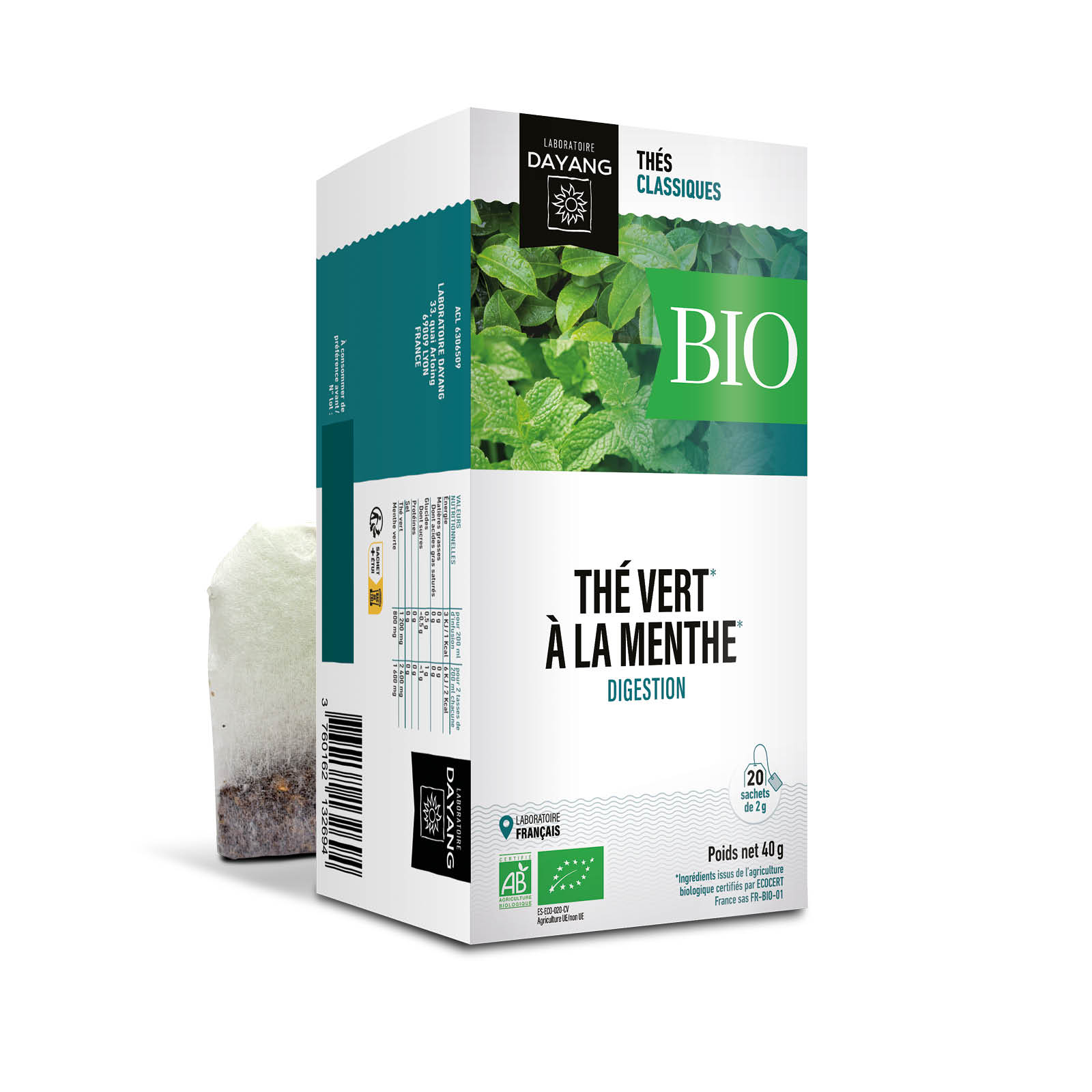 Thé vert à la menthe BIO - Infusions et thés