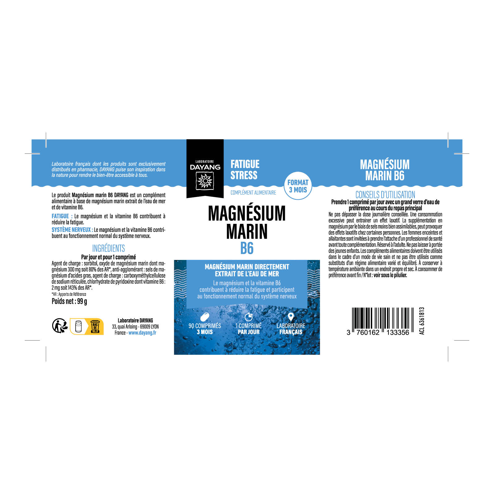 Magnésium marin 300 mg B6 - 3 mois