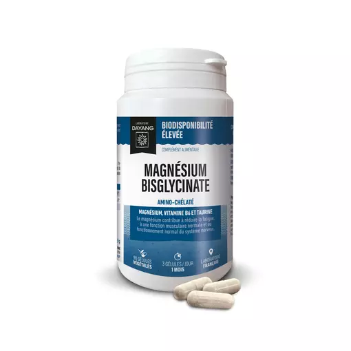 Magnésium bisglycinate (amino-chélaté 300 mg - Taurine - B6)