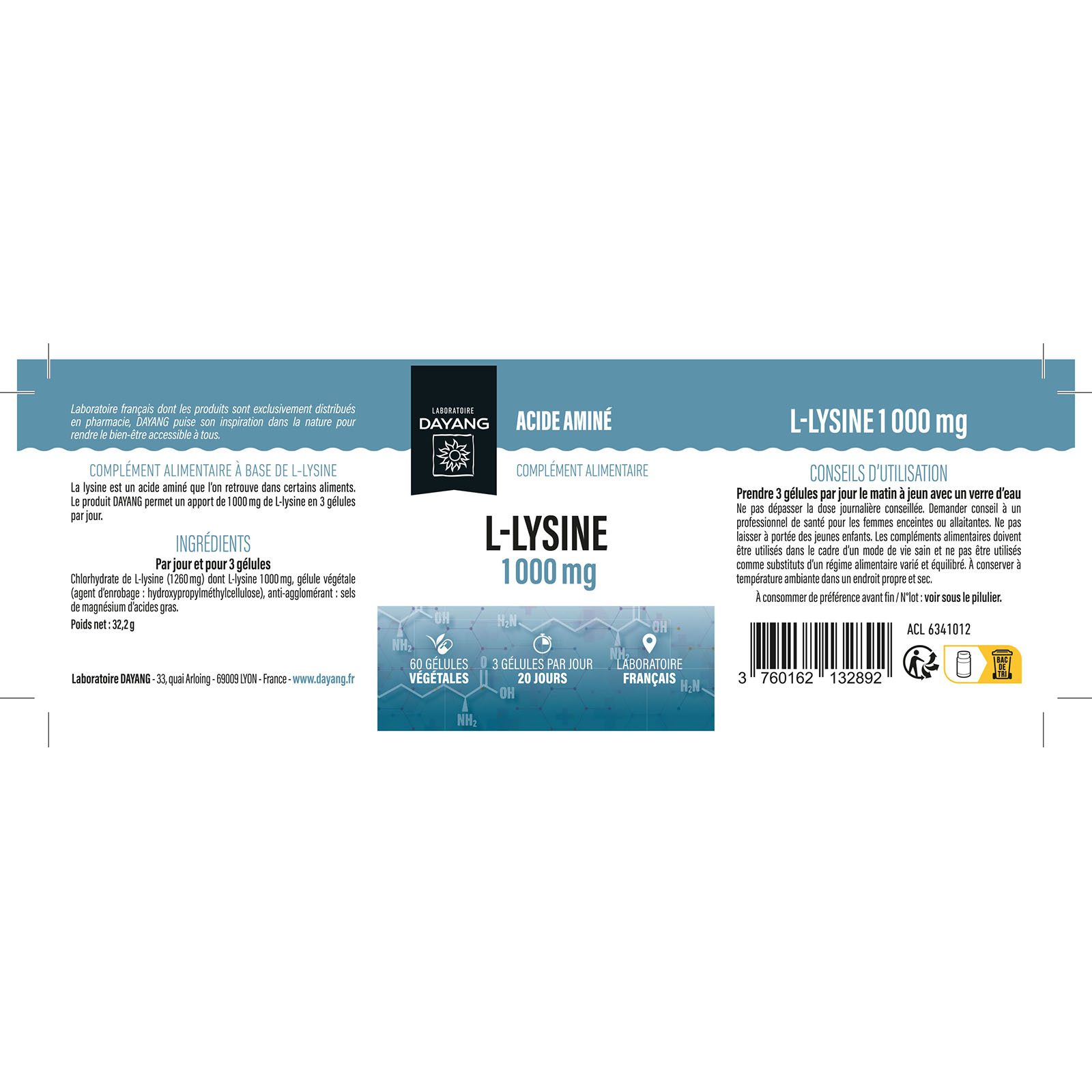 L-lysine 1 000 mg
